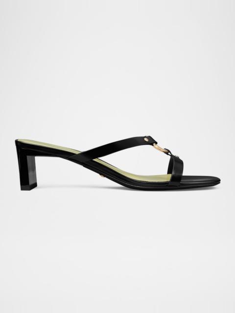 TORY BURCH Leather Ring Heeled Slide Sandals