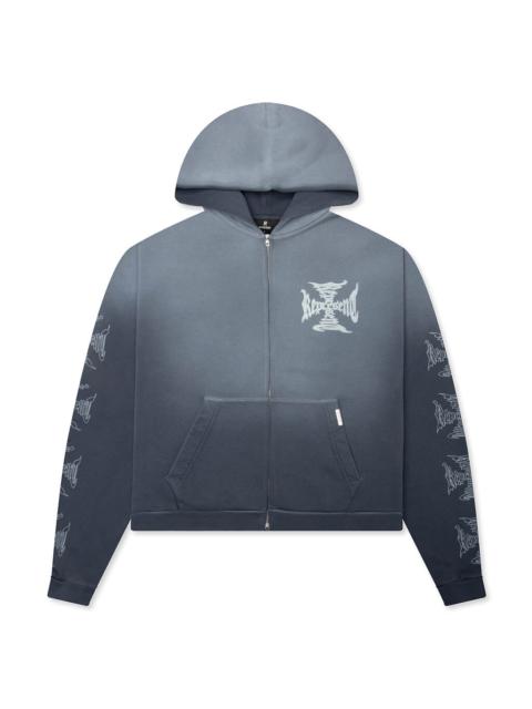 REPRESENT MH SHRUNKEN ZIP HOODIE - VINTAGE NAVY