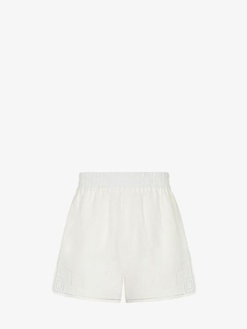 FENDI Natural hemp fabric shorts