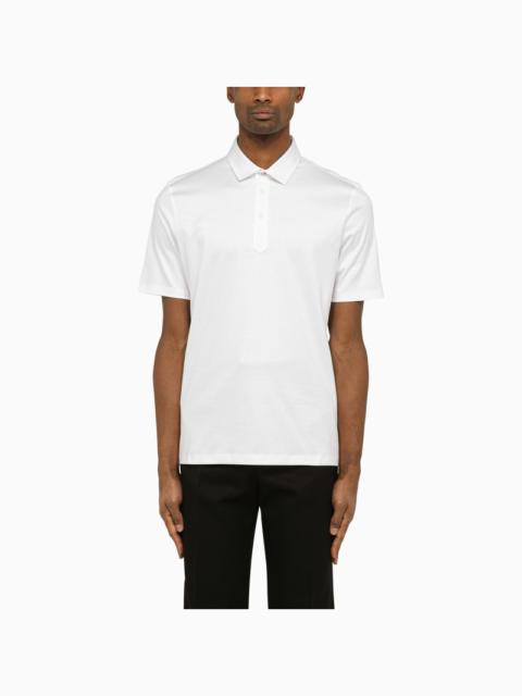 White short-sleeved polo shirt