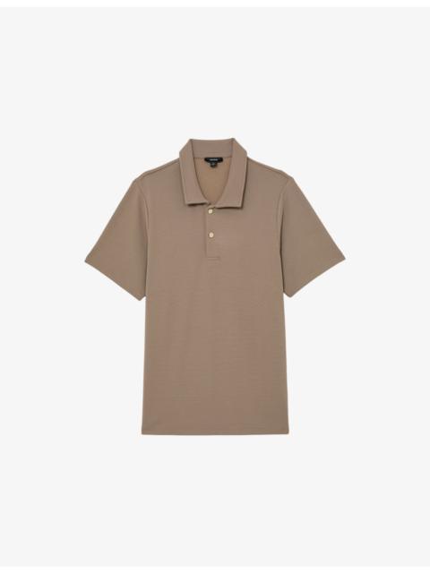 REISS Kennedy Buttoned Textured Polo Top