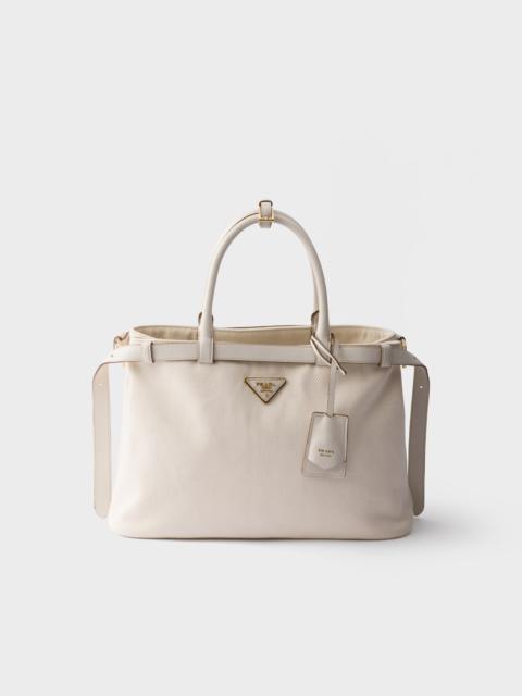 Prada Prada Buckle medium cotton canvas and leather bag