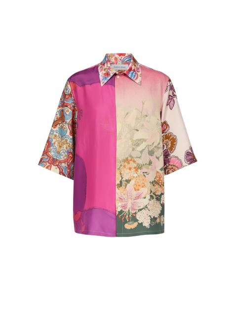 Marine Serre UPCYCLED SILK SCARVES LOOSE SS SHIRT