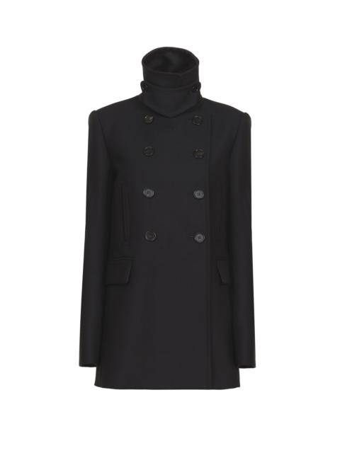 Chloé TAILORED PEA COAT IN WOOL GABARDINE