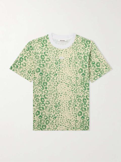 WALES BONNER Original Logo-Embroidered Leopard-Print Organic Cotton-Jersey T-Shirt