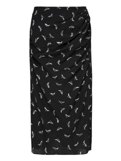 CAROLINA HERRERA Good Girl Shoe Print Midi Skirt