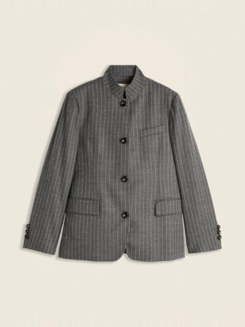 SLOWEAR Regular fit pinstriped wool-flannel jacket