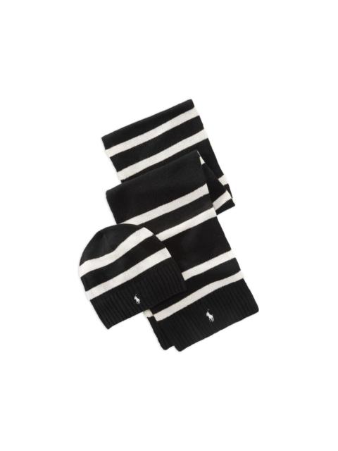Polo Ralph Lauren striped scarf and beanie hat set