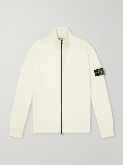 Stone Island Ribbed Cotton Zip-Up Sweater