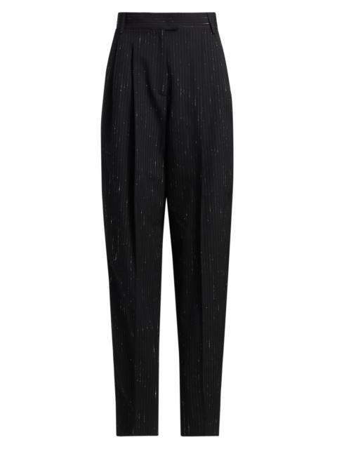 MICHAEL KORS COLLECTION Women's Dru Pinstriped Virgin Wool-Blend Tapered Pants - Black White