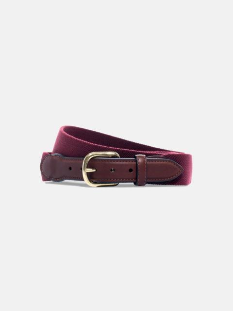 J. PRESS MADE-IN-USA BURGUNDY BELGIAN STRETCH SURCINGLE BELT