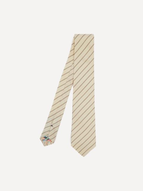 Paul Smith Ecru and Blue Shirting Stripe Tie
