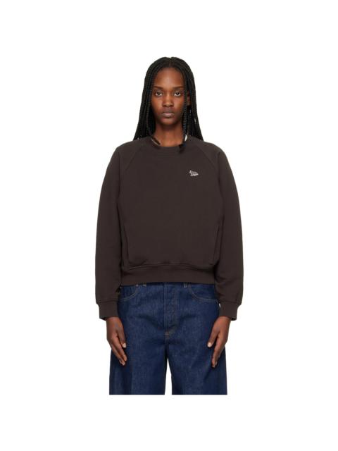 Maison Kitsuné Brown Baby Fox Open Pocket Sweatshirt