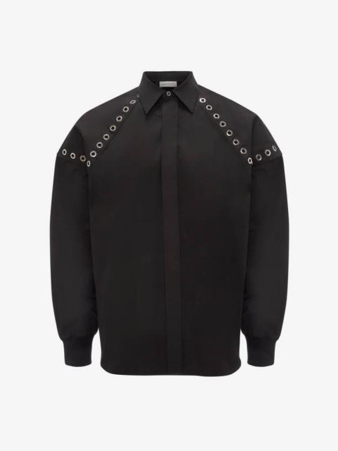 Alexander McQueen Men's Eyelets Shirt in White