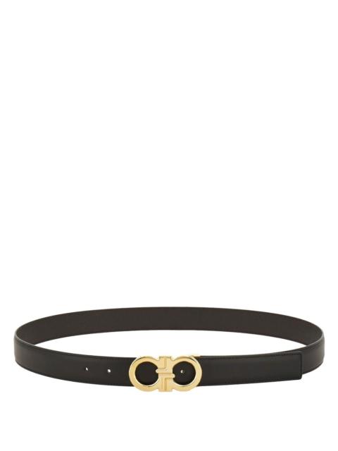 FERRAGAMO REVERSIBLE GANCINI BELT IN NATURAL GRAIN LEATHER