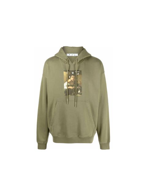 Off-White OFF-WHITE Caravaggio Boy Bitten By A Lizard Skate Hoodie Green/Multi
