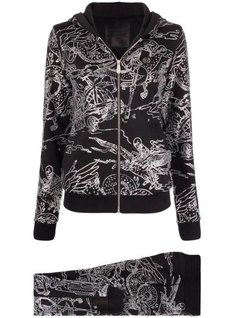PHILIPP PLEIN Stones Skeleton tattoo tracksuit