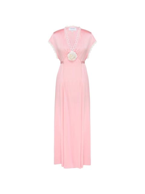 SLEEPER bow-detailing satin midi dress