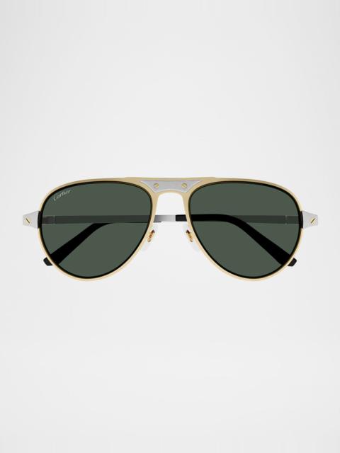 Cartier Men's CT0533SM Metal Aviator Sunglasses