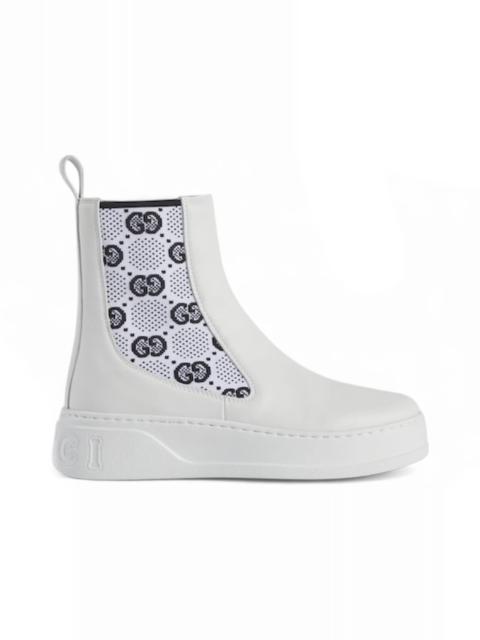 GUCCI Gucci GG Jersey Chelsea Boots White (Women's)