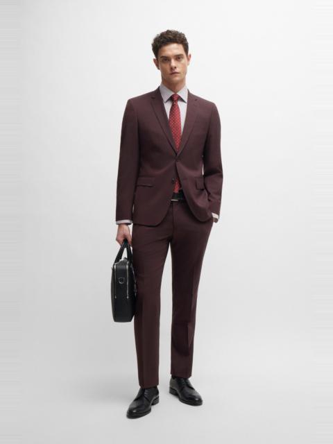 BOSS SLIM-FIT SUIT IN PATTERNED STRETCH CLOTH