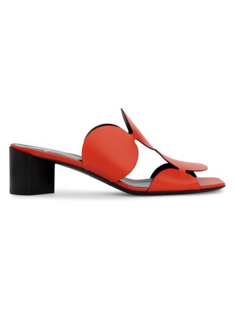 Pierre Hardy Women's Bulles Circular Applique Leather Mules - Kid Orange