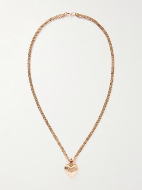 ROXANNE ASSOULIN Textured Heart Gold-tone Necklace