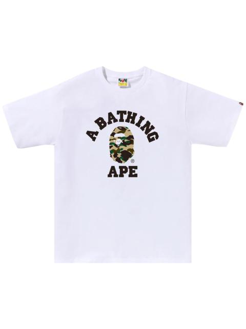 BAPE 1st Camo College Tee 'White/Yellow'