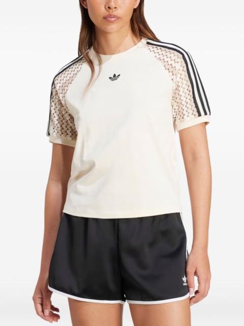 adidas Cali 3-stripe mesh-insert T-shirt