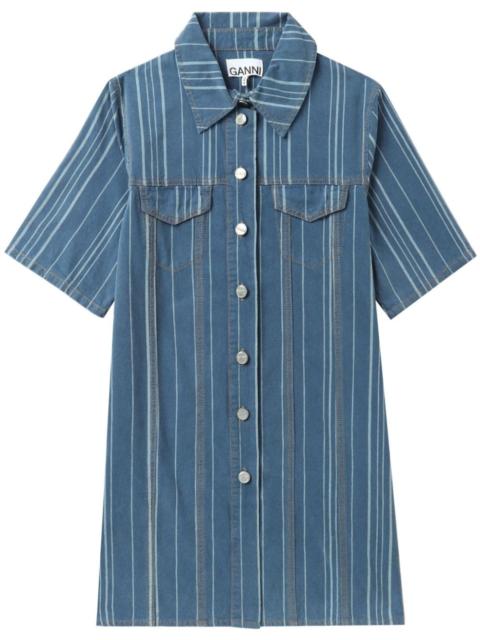GANNI stripe-pattern denim minindress