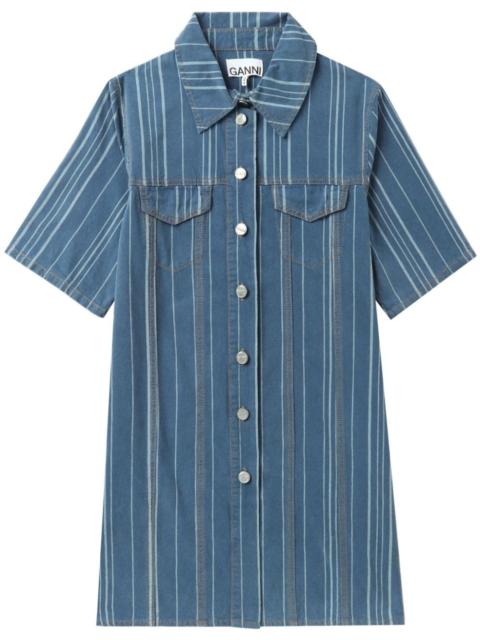 stripe-pattern denim minindress