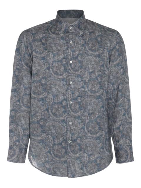 Brunello Cucinelli paisley-pattern linen shirt