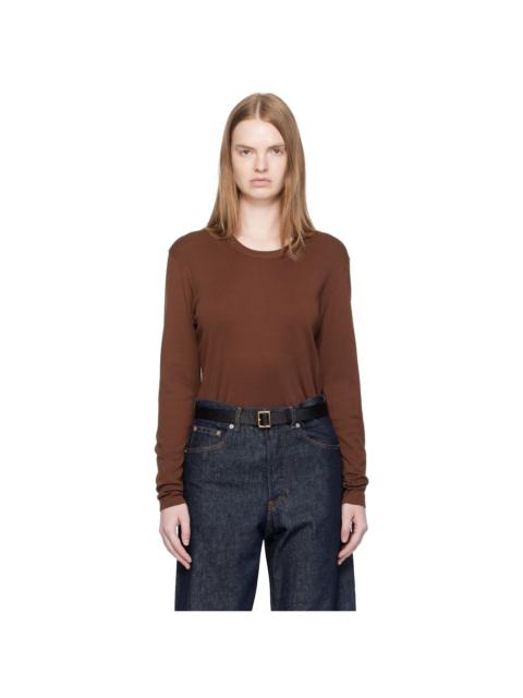 Lemaire Brown Rib Long Sleeve T-shirt