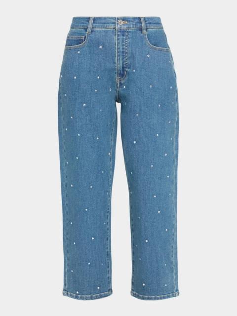 GENERATION LOVE Cobel Heart Crystal Straight-Leg Jeans