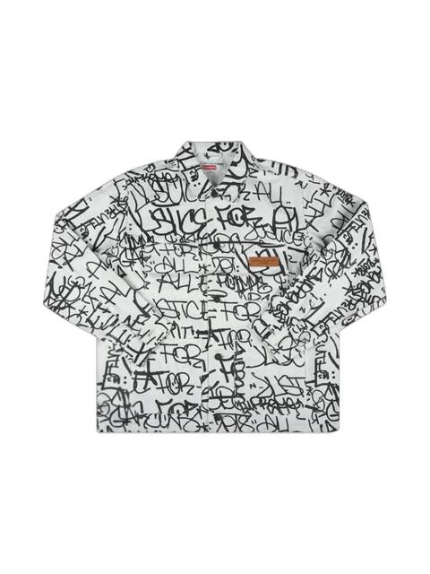 Supreme Supreme x Comme des Garçons Shirt Printed Canvas Chore Coat 'White'