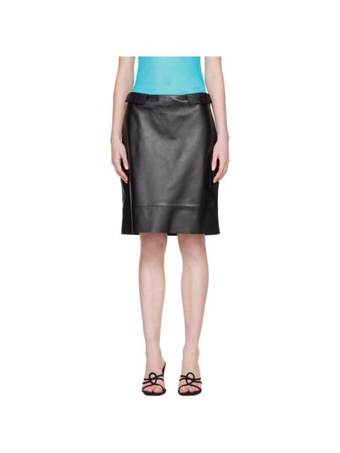 paloma wool Black Geurrica Leather Midi Skirt