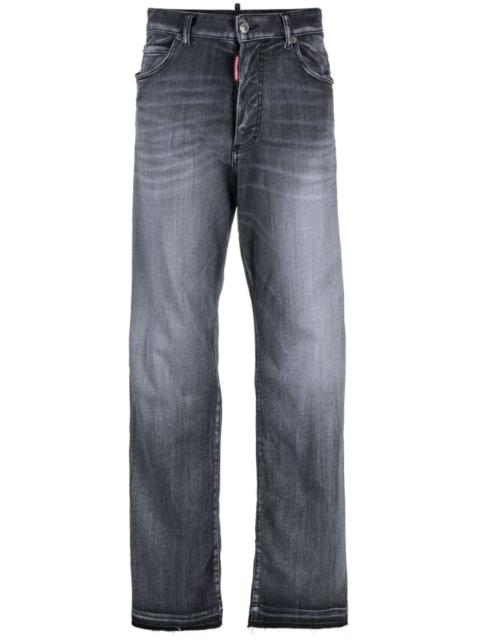 straight-leg stonewashed jeans