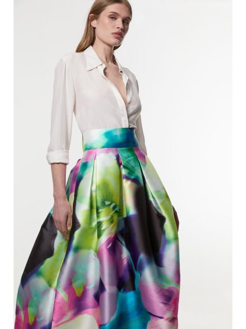 KAREN MILLEN Floral Twill Woven Prom Skirt