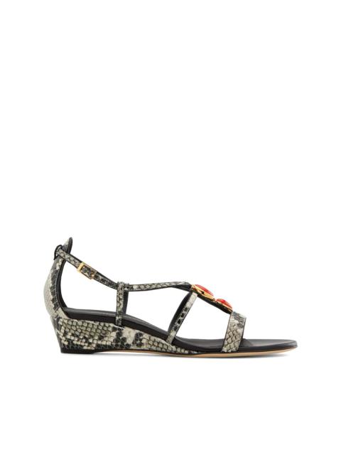 Adelaide snakeskin-effect sandals