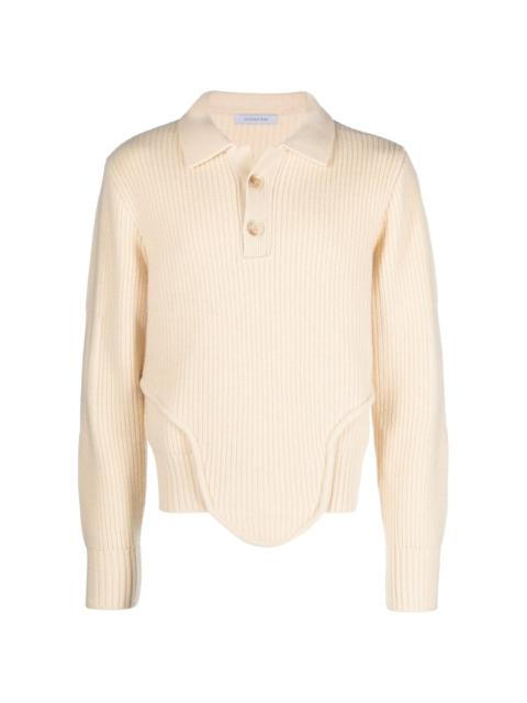 JUNTAE KIM Corset ribbed-knit jumper