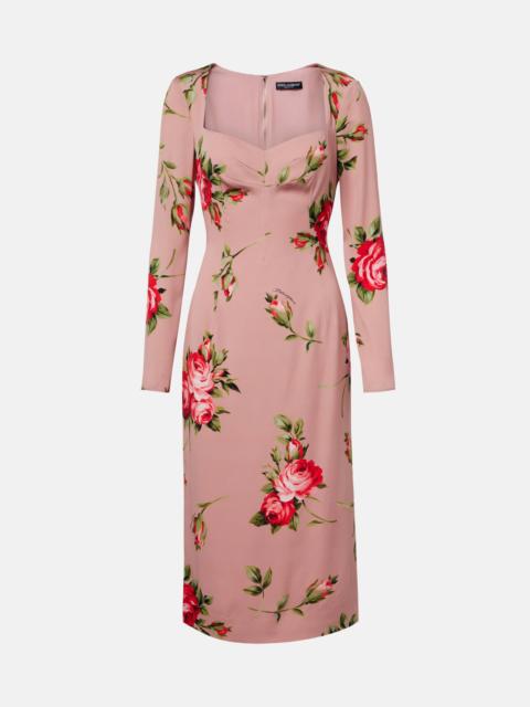 Dolce & Gabbana Floral silk-blend midi dress
