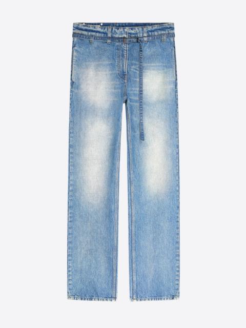 Dries Van Noten BELTED STRAIGHT-LEG DENIM PANTS