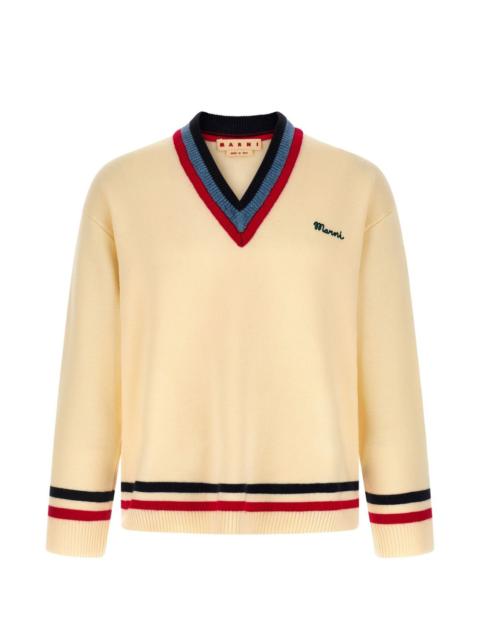 Marni embroidery V-neck sweater