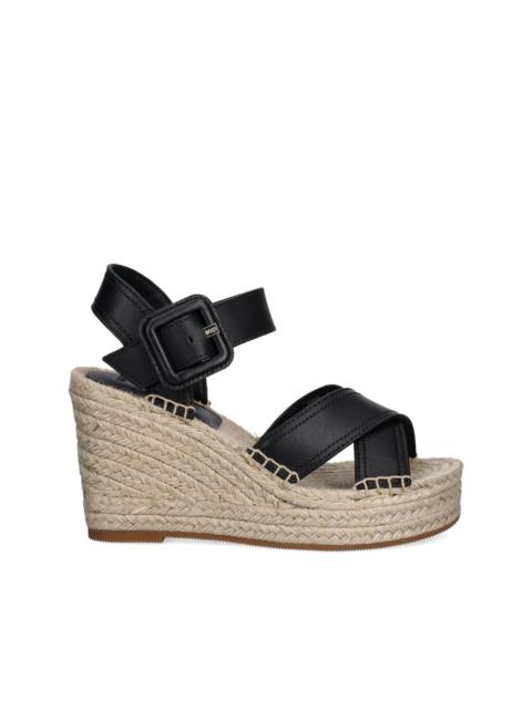 BOSS cross-strap wedge espadrilles