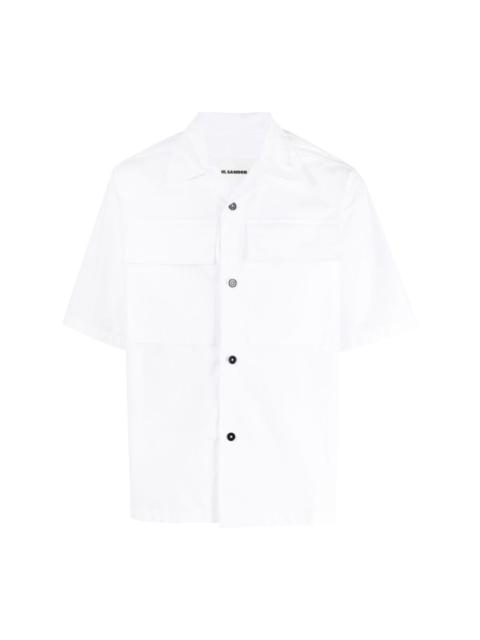 flap-pocket cotton shirt