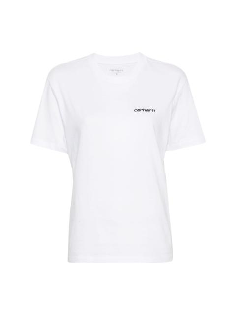 Script embroidery T-shirt