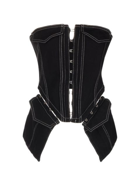 pocket denim corset