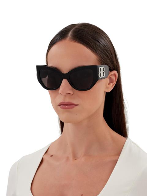 BALENCIAGA Women's Bossy 55MM Butterfly Sunglasses - Black Silver Black