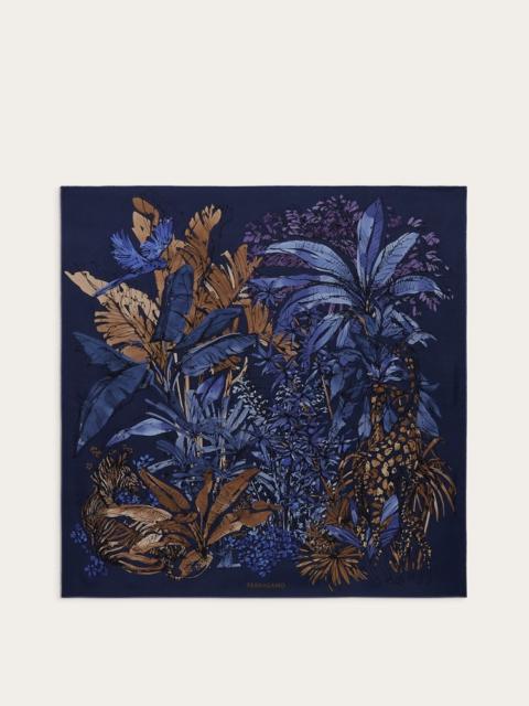 FERRAGAMO JUNGLE PRINT SILK FOULARD