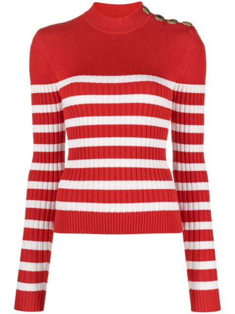 striped roll-neck jumper